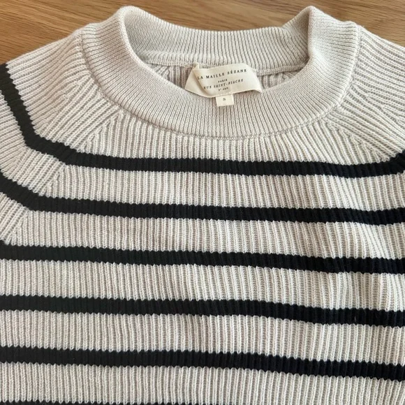 Sezane Sami Jumper Natural / Navy Size Small - Picture 4 of 6